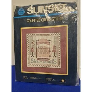 SUNSET Sweet Dreams Counted Cross Stitch #2947 KitVintage 1983 Read Description